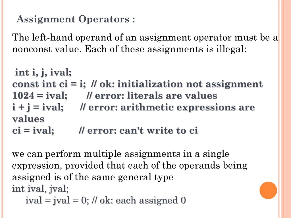 Who'll write an assignment operator
